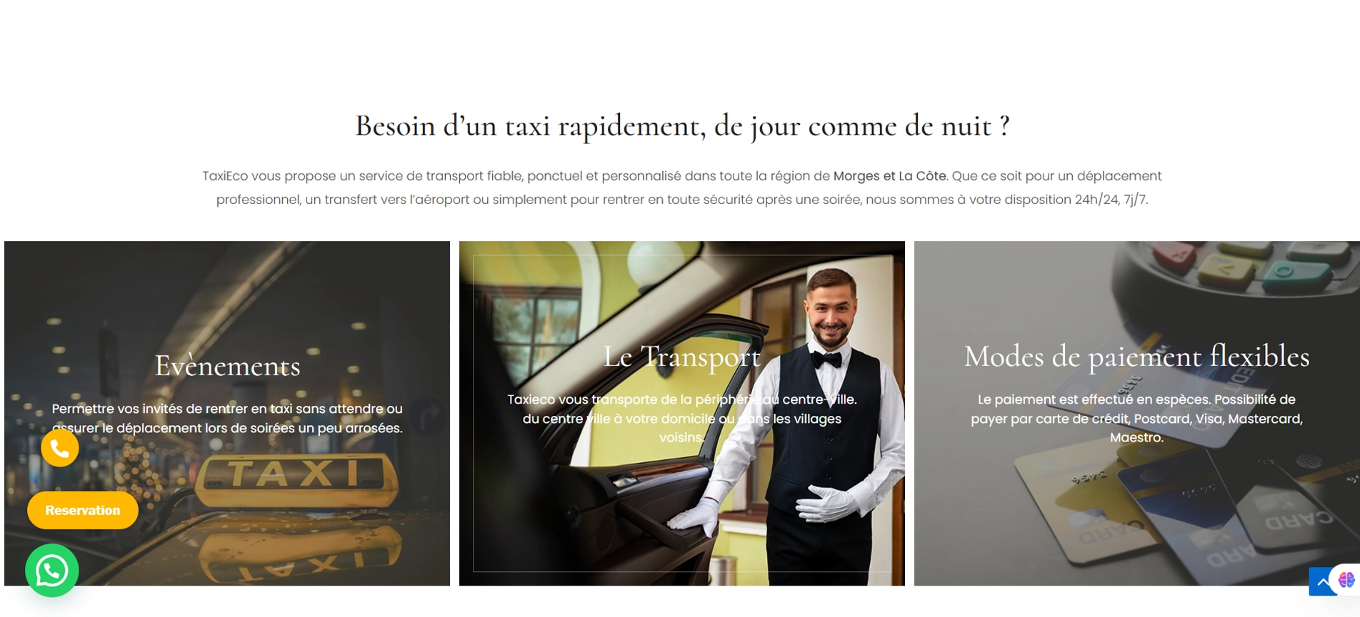 Capture d’écran taxieco réalisation refonte media web services 1