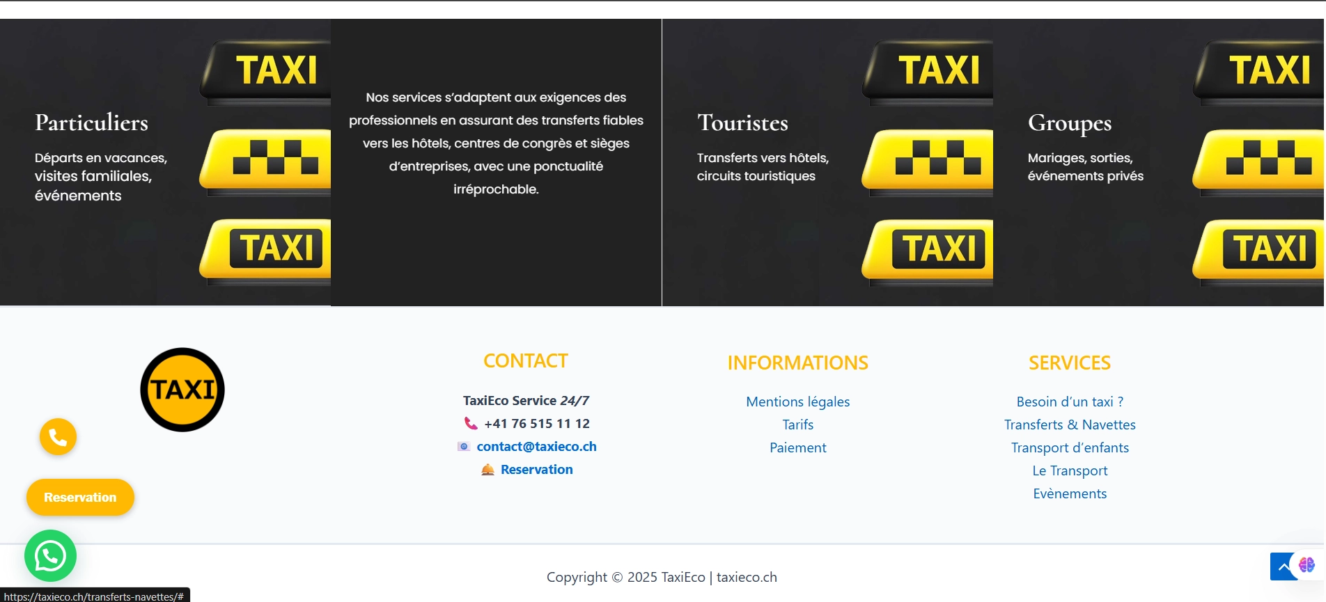 Capture d’écran taxieco réalisation refonte media web services mws