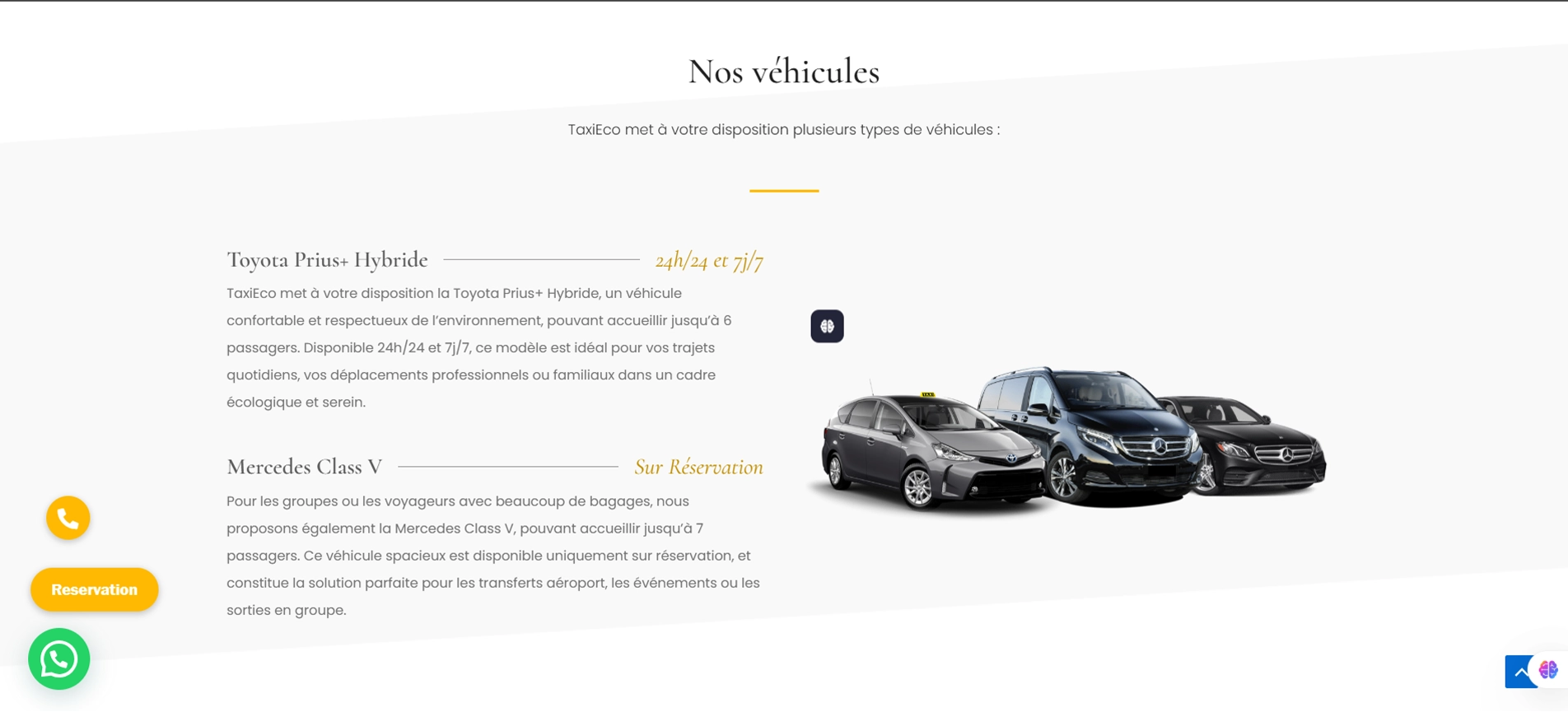 Capture d’écran taxieco réalisation refonte media web services. 3webp