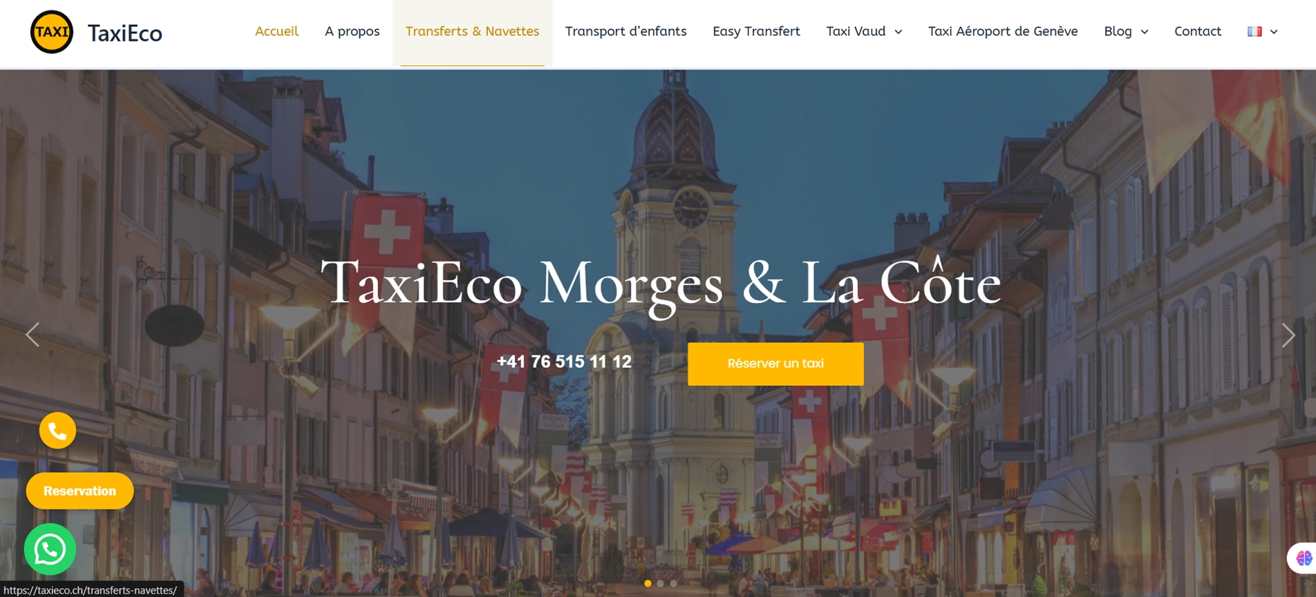 Capture d’écran taxieco réalisation refonte media web services